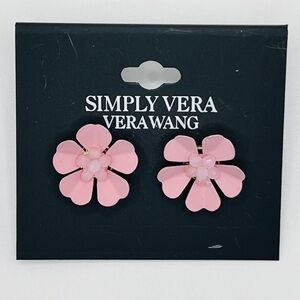 VERA WANG Earrings - Pink Enamel Flowers